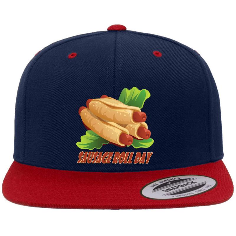 5Th June - Sausage Roll Day Premium Flat Bill Snapback Cap  Navy