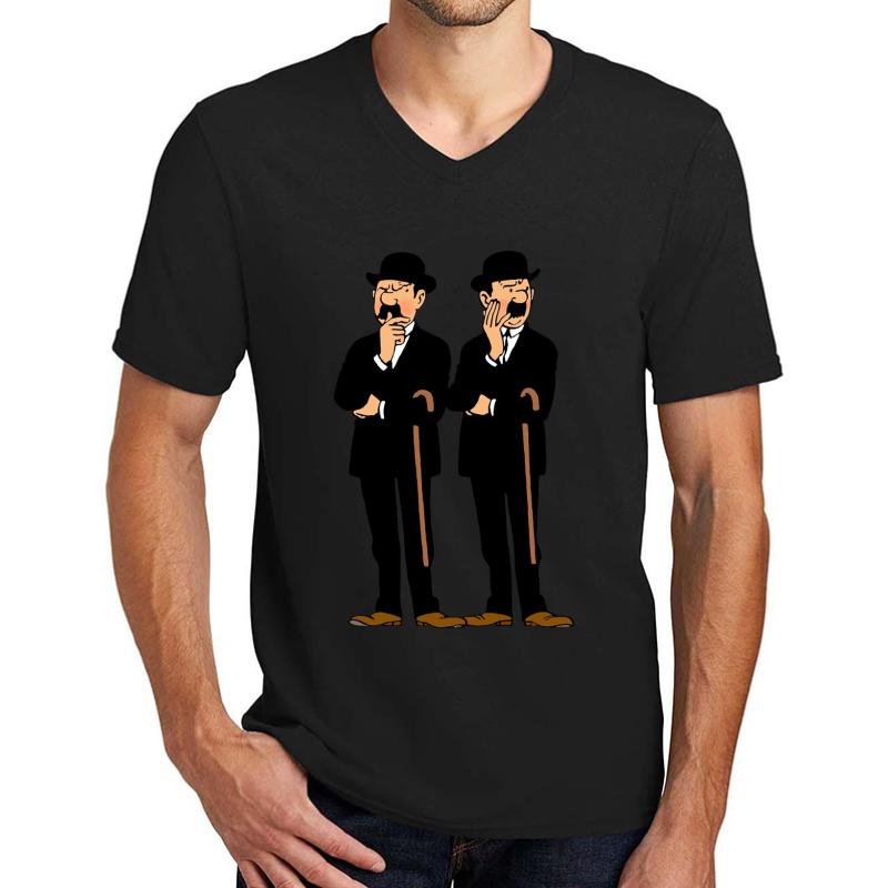 Thompson And Thomson Unisex V-Neck T-Shirt Men Black