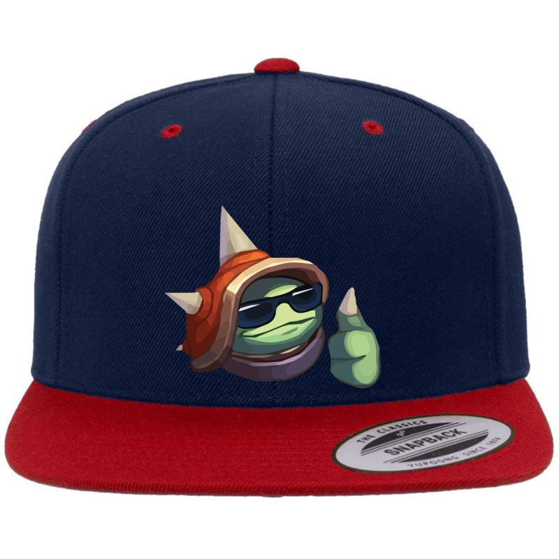 8K Rammus Ok!! Premium Flat Bill Snapback Cap  Navy