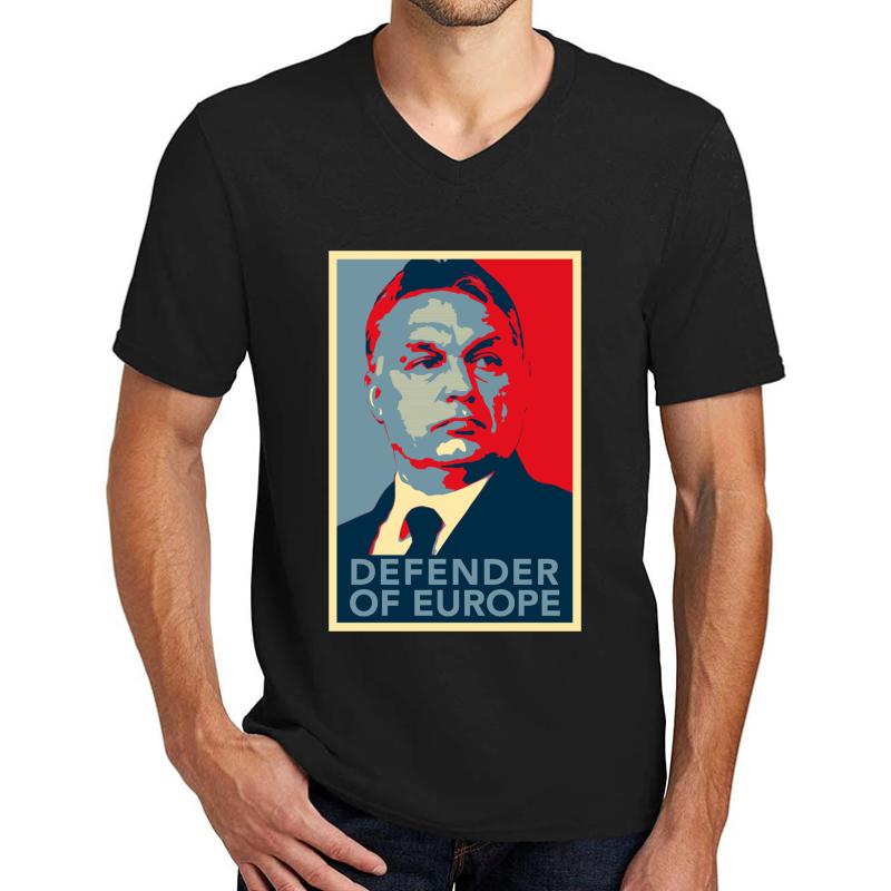 Viktor Orb?­n Orban Hope Defender Of Europe Hungarian Prime Minister Hungary Flag Deus Vult Build The Wall Hd High Quality Online Store Unisex V-Neck T-Shirt Men Black