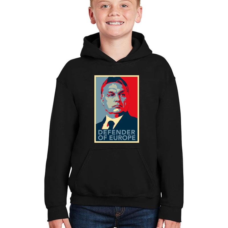 Viktor Orb?­n Orban Hope Defender Of Europe Hungarian Prime Minister Hungary Flag Deus Vult Build The Wall Hd High Quality Online Store Youth Hooded Sweatshirt Boy Black