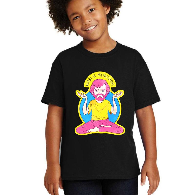 Worry Is Preposterous Youth T-Shirt Boy Black