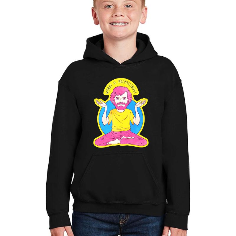 Worry Is Preposterous Youth Hooded Sweatshirt Boy Black