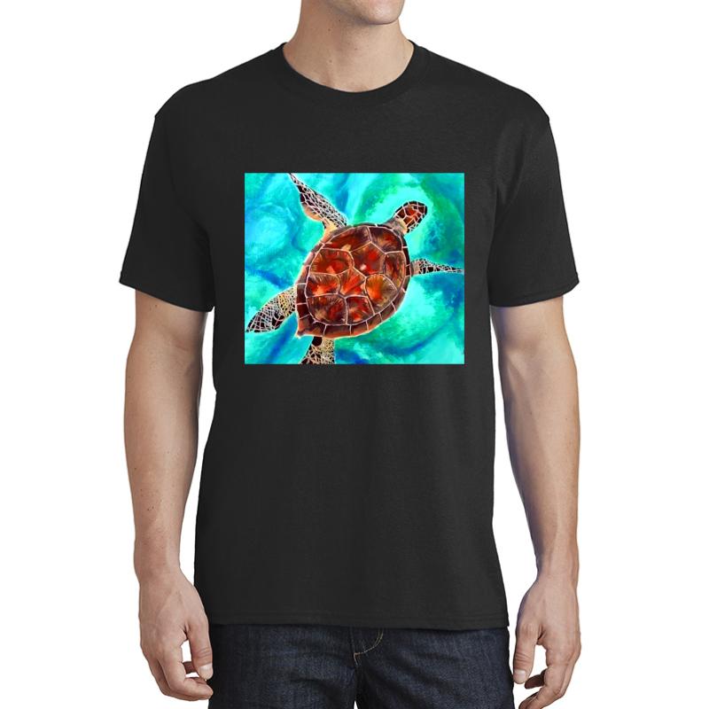 Water Turtle Unisex T-Shirt Men Black