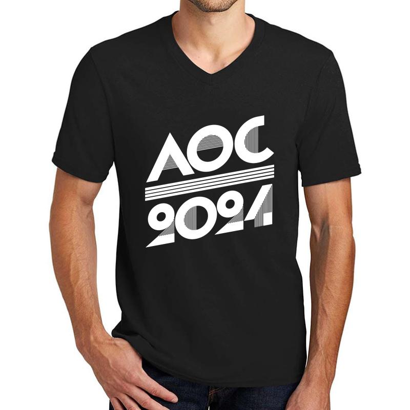 Aoc 2024 Dark Merch Unisex V-Neck T-Shirt Men Black