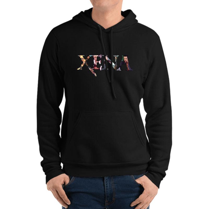 Xena - The Crew Black  Unisex Hooded Sweatshirt Men Black