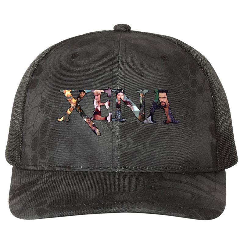 Xena - The Crew Black  Richardson Premium Trucker Snapback Cap  Kryptek Typhon Black