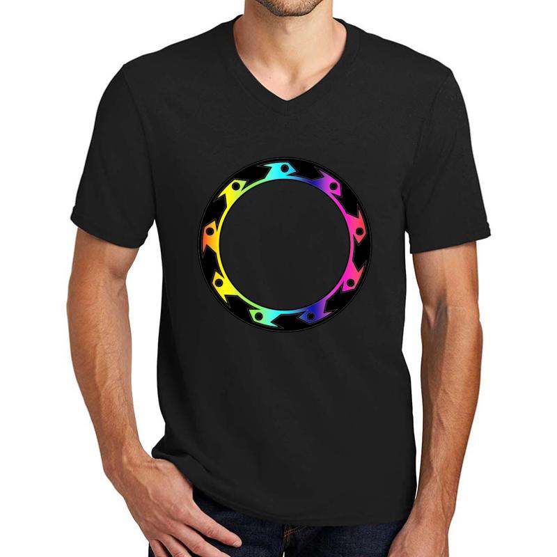 Xena Rainbow Chakram Unisex V-Neck T-Shirt Men Black