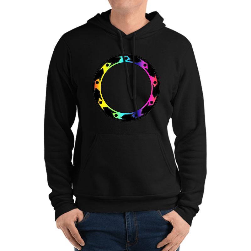 Xena Rainbow Chakram Unisex Hooded Sweatshirt Men Black