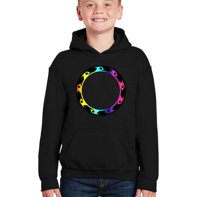 Xena Rainbow Chakram Youth Hooded Sweatshirt Boy Black