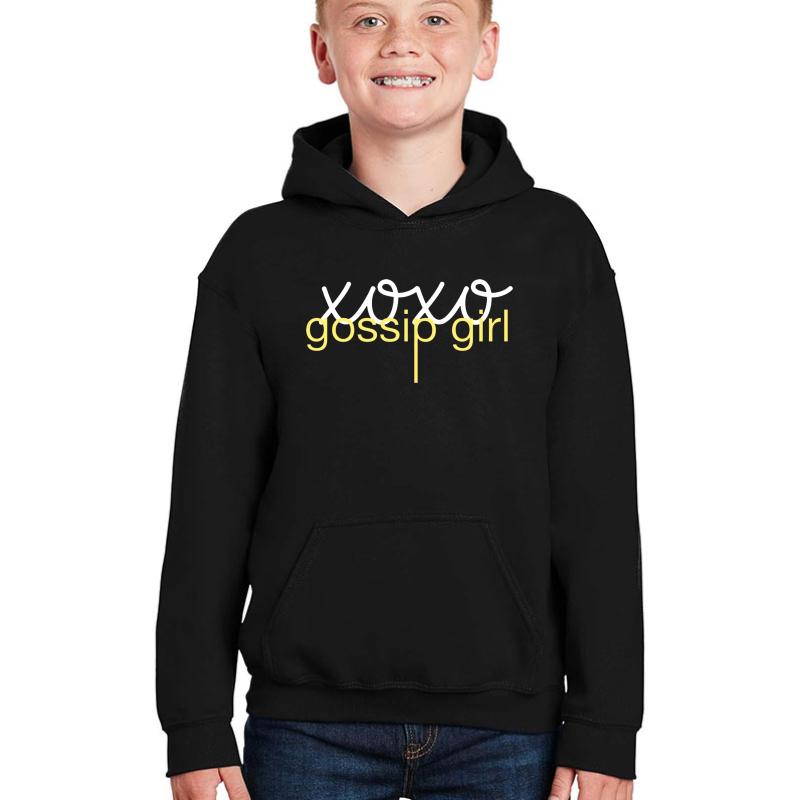 Xoxo Gossip Girl Youth Hooded Sweatshirt Boy Black