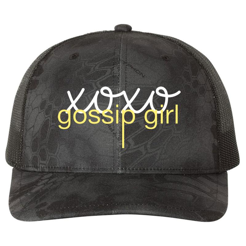 Xoxo Gossip Girl Richardson Premium Trucker Snapback Cap  Kryptek Typhon Black