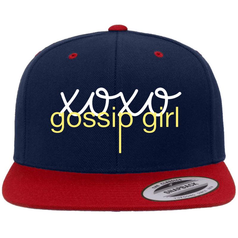 Xoxo Gossip Girl Premium Flat Bill Snapback Cap  Navy