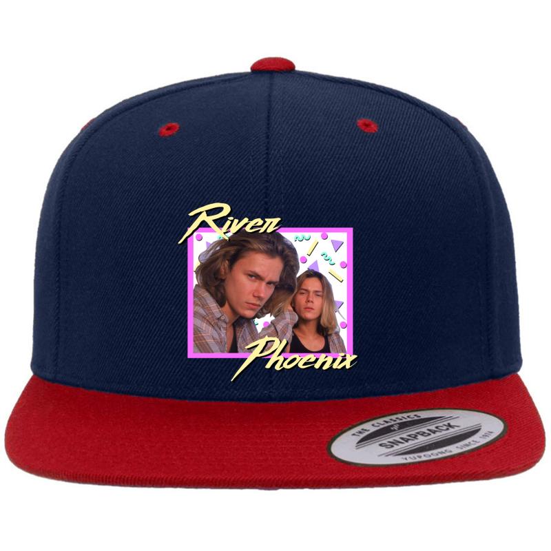 80S River Phoenix Premium Flat Bill Snapback Cap  Navy