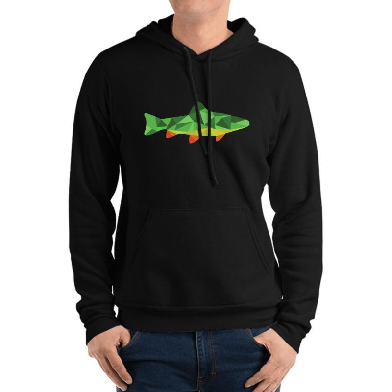 Trout Fish Unisex Hooded Sweatshirt Men Black