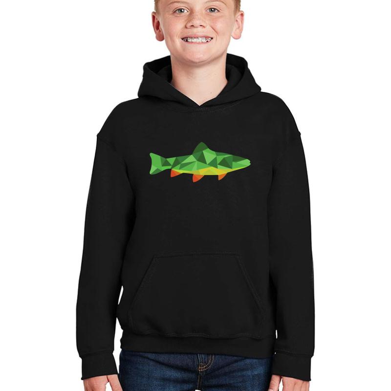 Trout Fish Youth Hooded Sweatshirt Boy Black