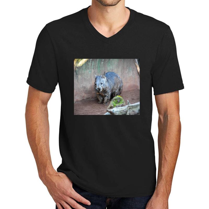 Wombat Unisex V-Neck T-Shirt Men Black