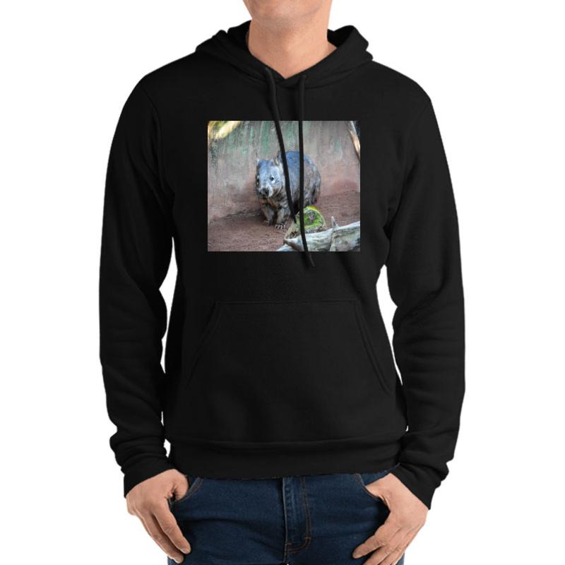 Wombat Unisex Hooded Sweatshirt Men Black