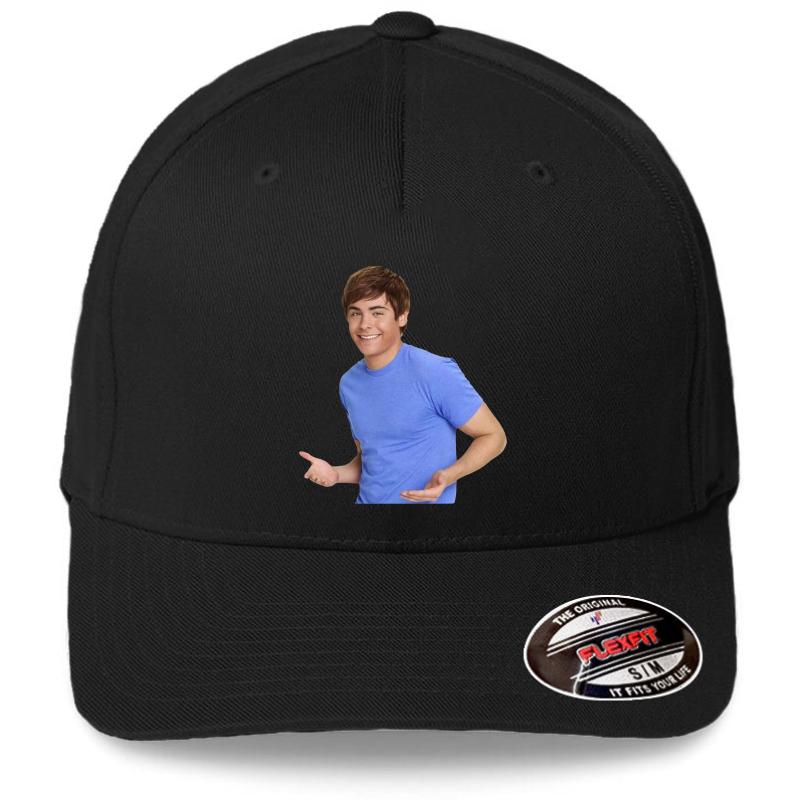 Zac Efron - Troy Bolton Shrug Meme - 2 Flexfit Baseball Cap  Black