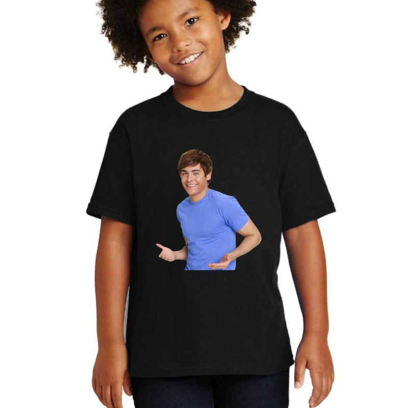 Zac Efron - Troy Bolton Shrug Meme - 2 Youth T-Shirt Boy Black