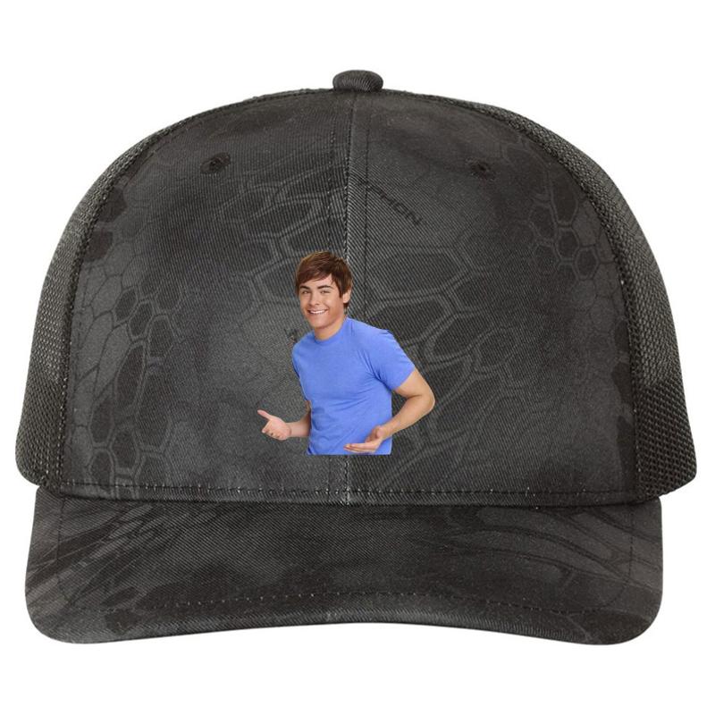 Zac Efron - Troy Bolton Shrug Meme - 2 Richardson Premium Trucker Snapback Cap  Kryptek Typhon Black