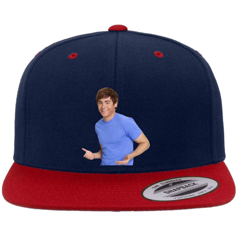 Zac Efron - Troy Bolton Shrug Meme - 2 Premium Flat Bill Snapback Cap  Navy