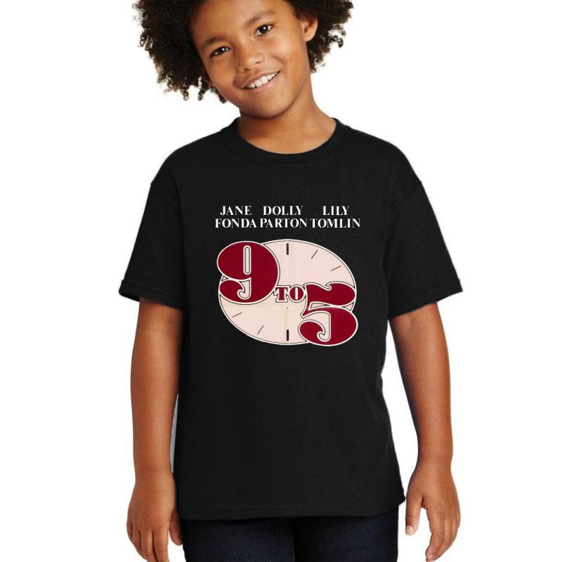 9 To 5 - Jane Fonda & Dolly Parton Youth T-Shirt Boy Black