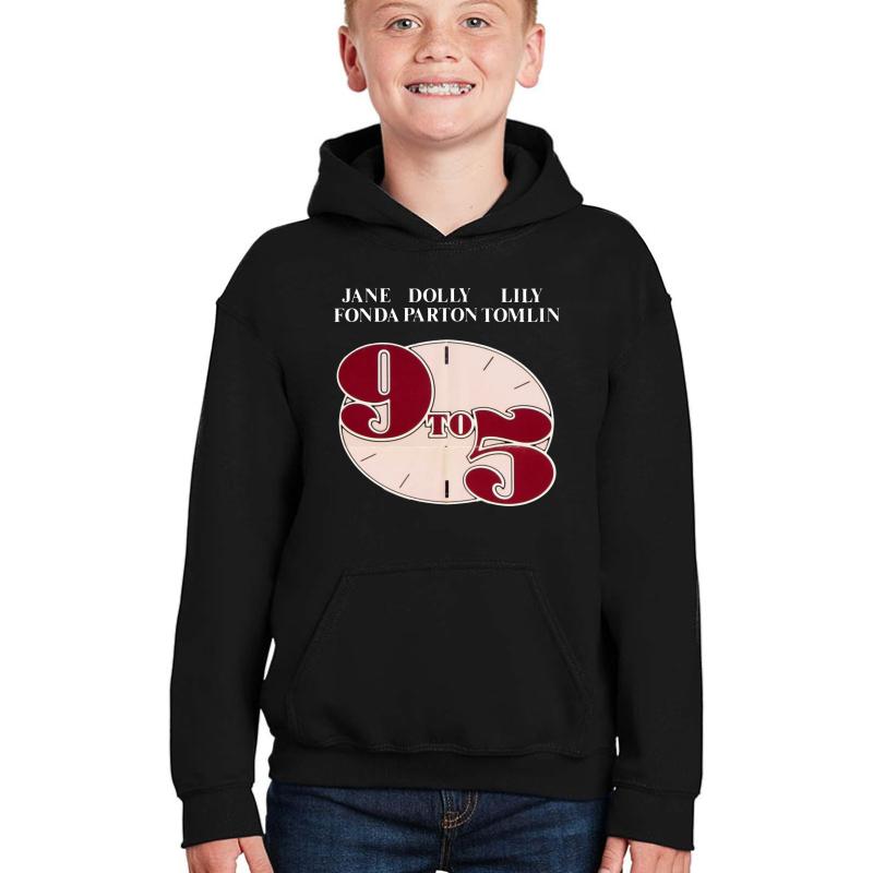 9 To 5 - Jane Fonda & Dolly Parton Youth Hooded Sweatshirt Boy Black