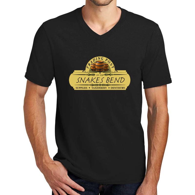 Almost Heroes - Snakes Bend Trading Post Unisex V-Neck T-Shirt Men Black