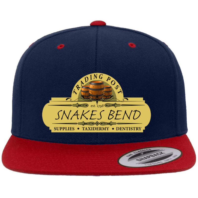 Almost Heroes - Snakes Bend Trading Post Premium Flat Bill Snapback Cap  Navy