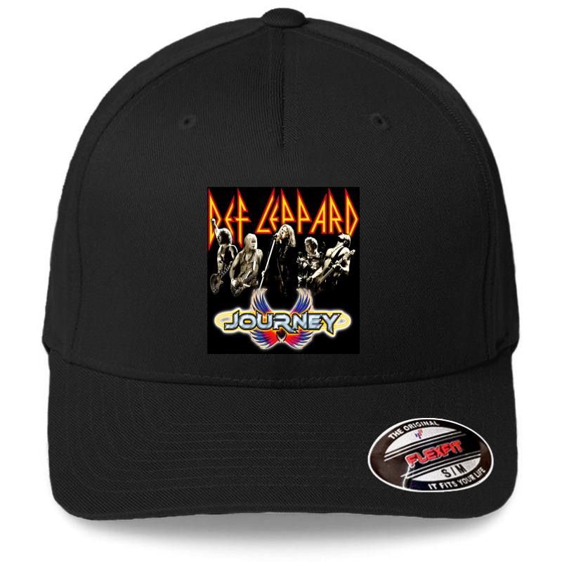 2018 Leppard Tour Journey Kapak Flexfit Baseball Cap  Black