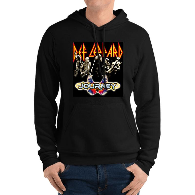 2018 Leppard Tour Journey Kapak Unisex Hooded Sweatshirt Men Black