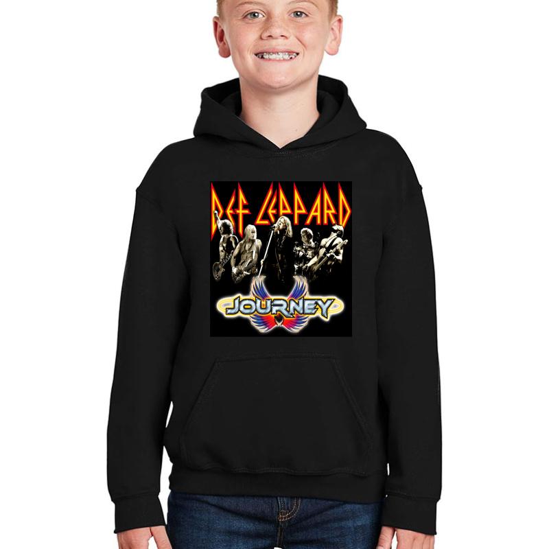 2018 Leppard Tour Journey Kapak Youth Hooded Sweatshirt Boy Black