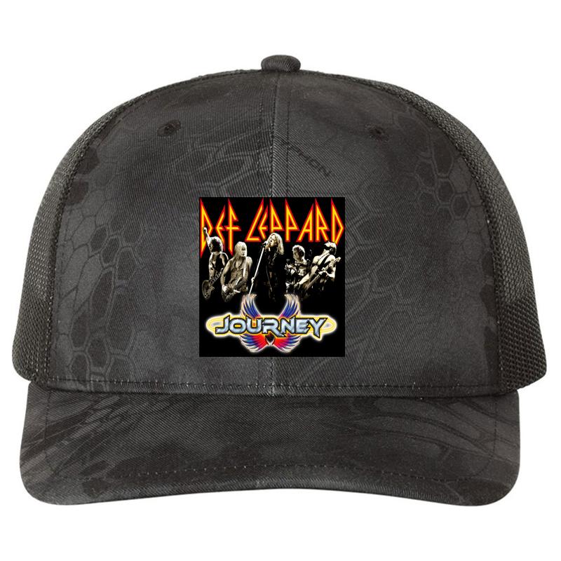 2018 Leppard Tour Journey Kapak Richardson Premium Trucker Snapback Cap  Kryptek Typhon Black