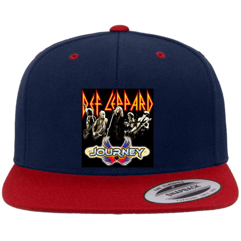 2018 Leppard Tour Journey Kapak Premium Flat Bill Snapback Cap  Navy