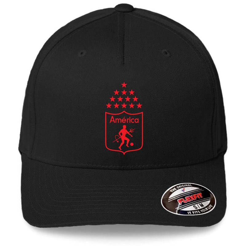 America De Cali La Mechita Flexfit Baseball Cap  Black