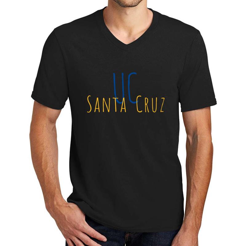 Uc Santa Cruz Unisex V-Neck T-Shirt Men Black