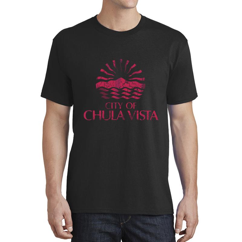 Vintage Grunge Flag Of Chula Vista California Unisex T-Shirt Men Black