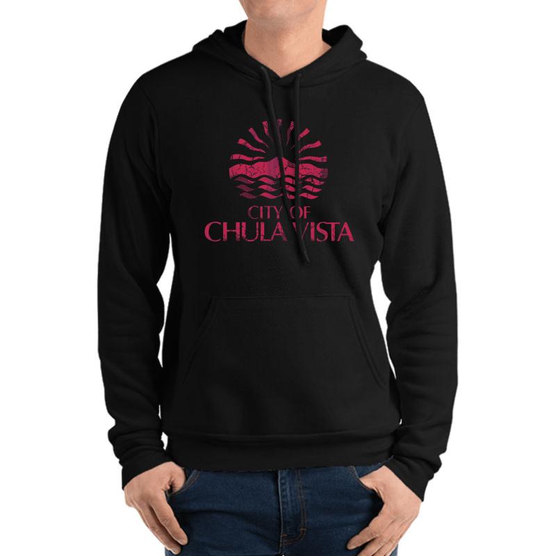 Vintage Grunge Flag Of Chula Vista California Unisex Hooded Sweatshirt Men Black