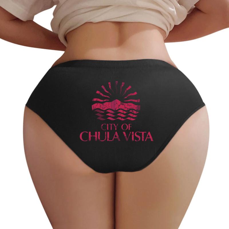 Vintage Grunge Flag Of Chula Vista California Women Underwear Panties Women Black