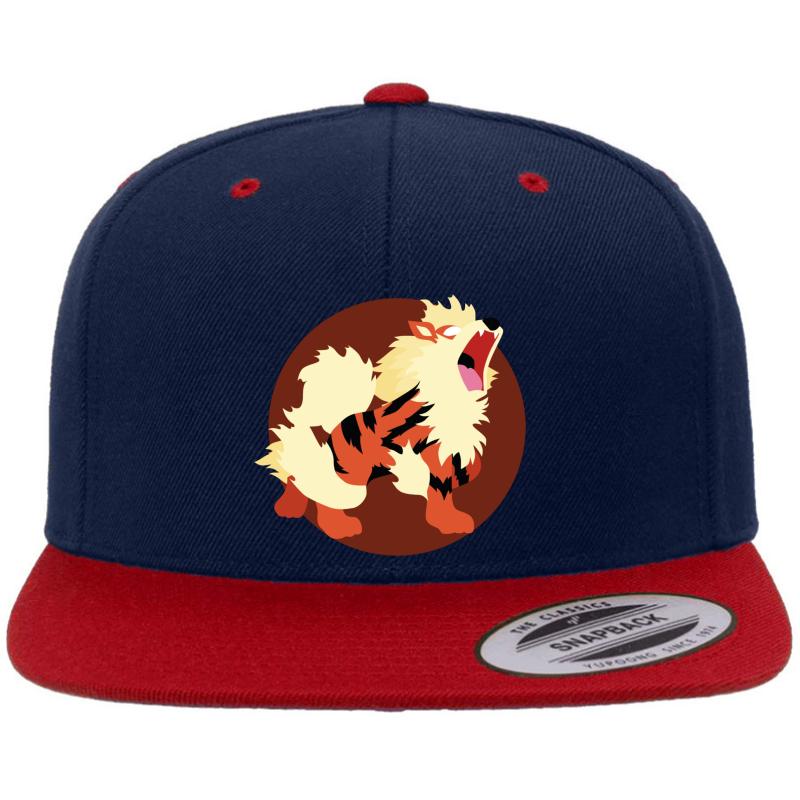 Arcanine - Basic Premium Flat Bill Snapback Cap  Navy