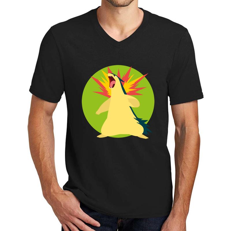 Typhlosion - 2Nd Gen Unisex V-Neck T-Shirt Men Black