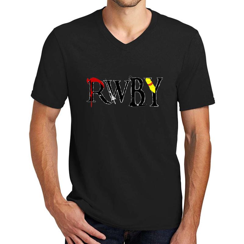 Weapons Of Rwby Unisex V-Neck T-Shirt Men Black