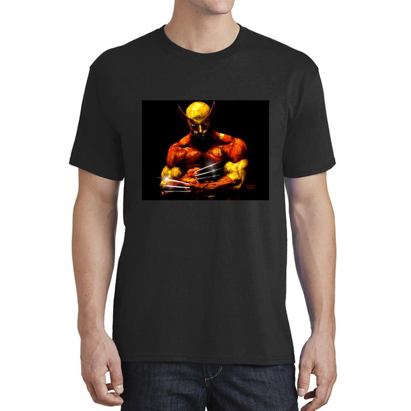 Wolverine Photo Manipulation Artwork Unisex T-Shirt Men Black