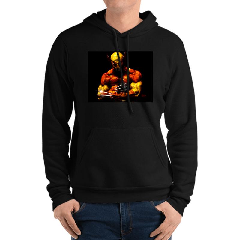 Wolverine Photo Manipulation Artwork Unisex Hooded Sweatshirt Men Black