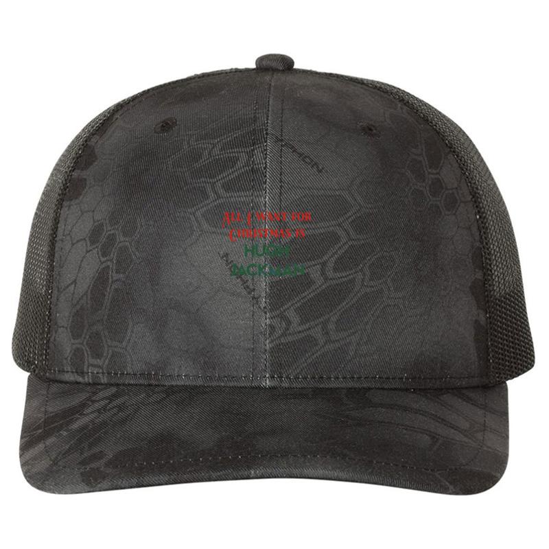 All I Want For Christmas Is Hugh Jackman Richardson Premium Trucker Snapback Cap  Kryptek Typhon Black