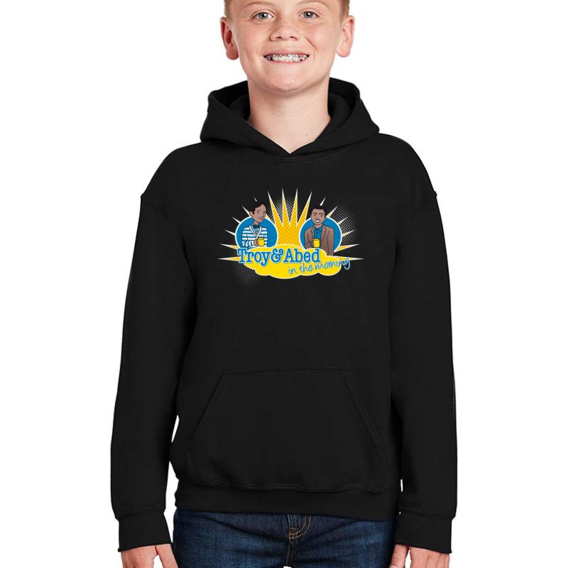 Troy And Abed In The Morning Youth Hooded Sweatshirt Boy Black