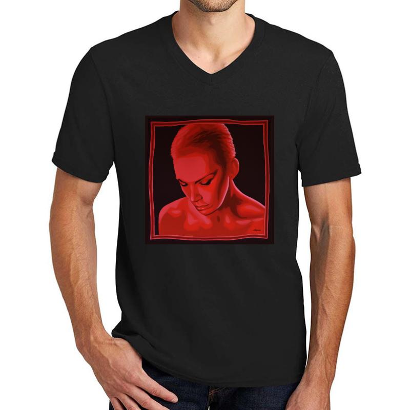 Annie Lennox Painting Unisex V-Neck T-Shirt Men Black