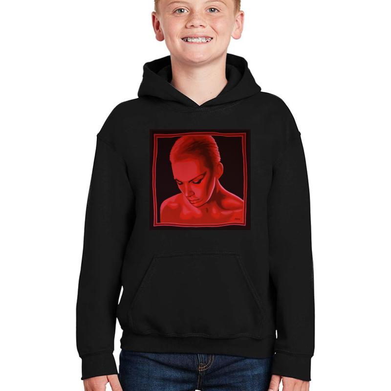 Annie Lennox Painting Youth Hooded Sweatshirt Boy Black