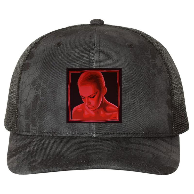 Annie Lennox Painting Richardson Premium Trucker Snapback Cap  Kryptek Typhon Black